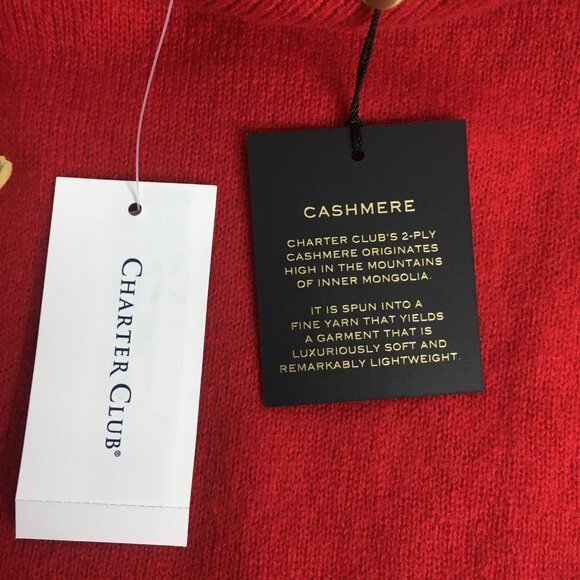 Cashmere  Sweater Womens Medium Red Turtleneck Gold Sequin Stars Celestial - Picture 6 of 16